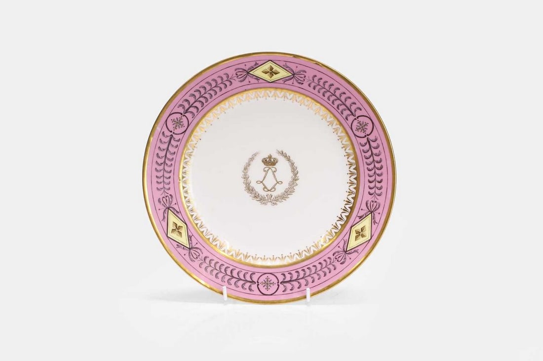 A Napoleon I Sèvres porcelain cabinet plate, circa 1809, (1 of 3)