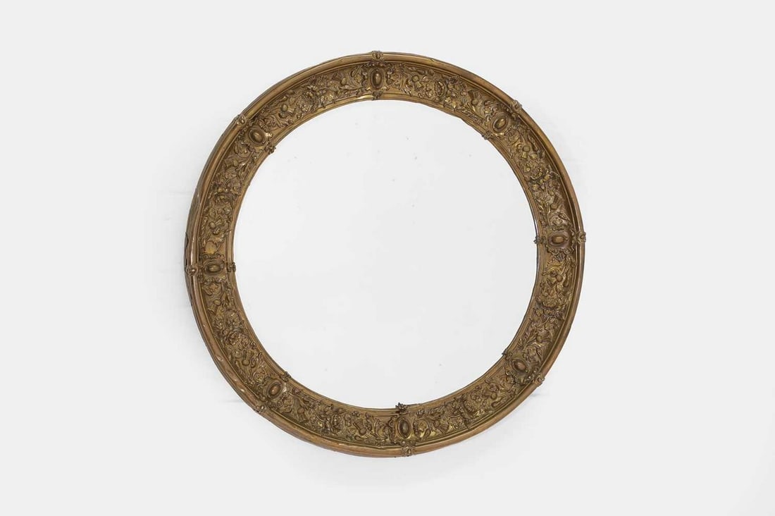 A large brass wall mirror, 20th century, (1 of 3)