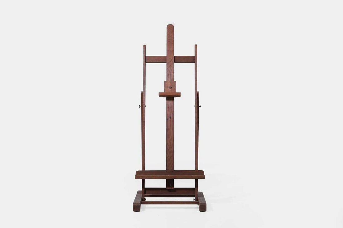 An oak adjustable travel easel, 20th century, (1 of 3)