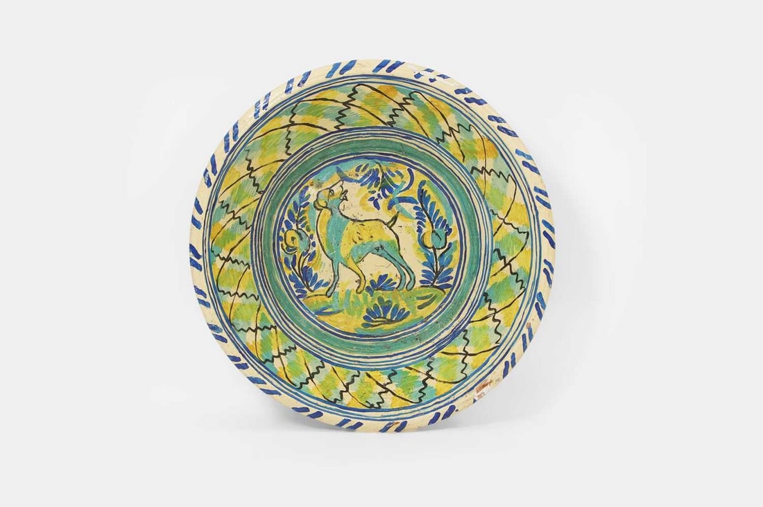 A large glazed earthenware lebrillo bowl, 19th century, Spanish, (1 of 4)