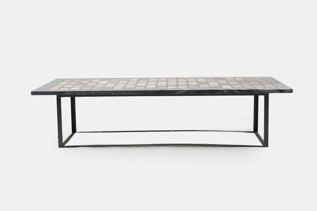 A marble-topped coffee table, early 20th century and later, (1 of 3)