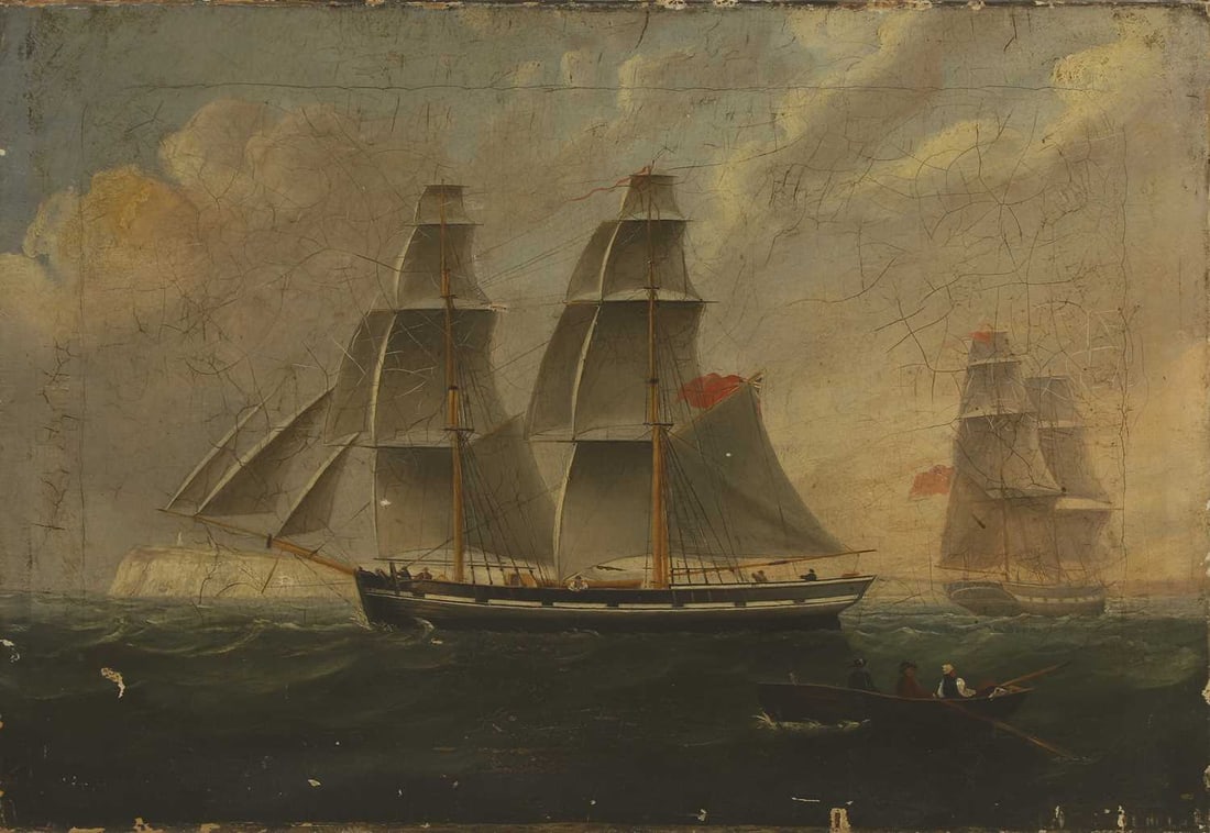 English School, early 19th century A merchantman off the South Coast (1 of 3)