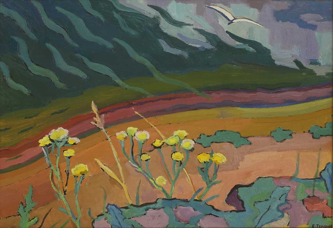 Viktor Templin (Russian, 1920-1994) 'Fields Blossoming' (1 of 4)