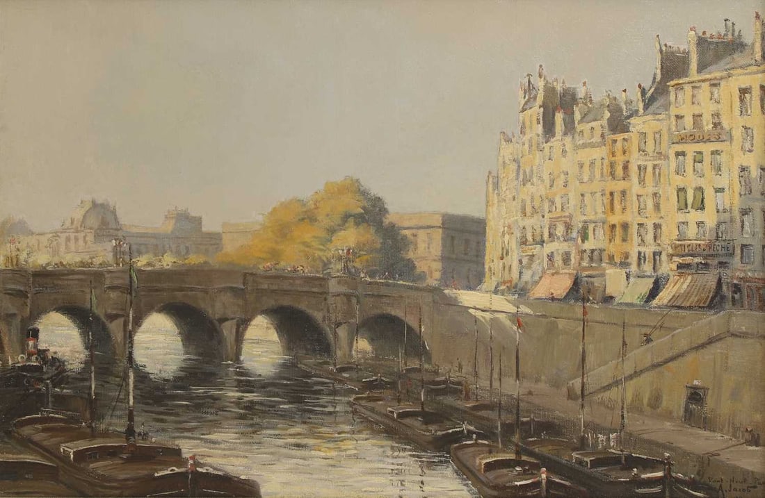 Alexandre Louis Jacob (French, 1876-1972) Le Pont Neuf, Paris (1 of 4)