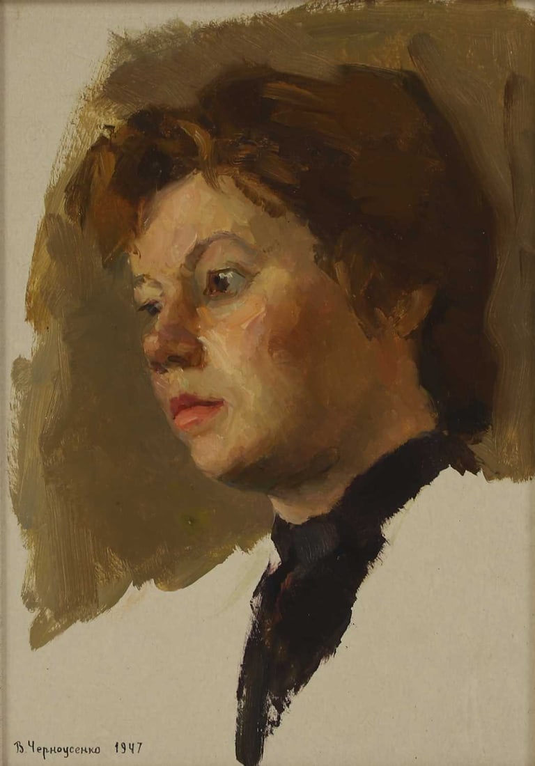 Vladimir Chernousenko (Russian, 1932-2000) 'Portrait of the Artist's Wife' (1 of 4)