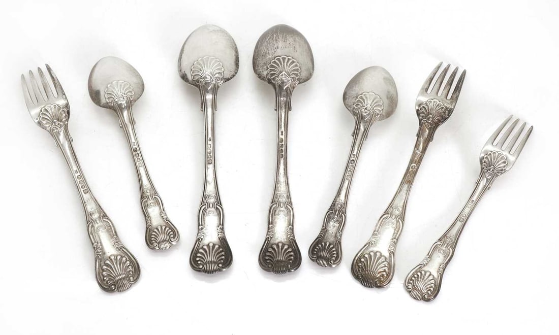 A group of Georgian silver flatware, - 2