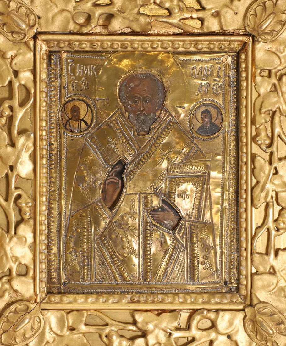 An icon of St Nicholas, Circa 19th century, - 2