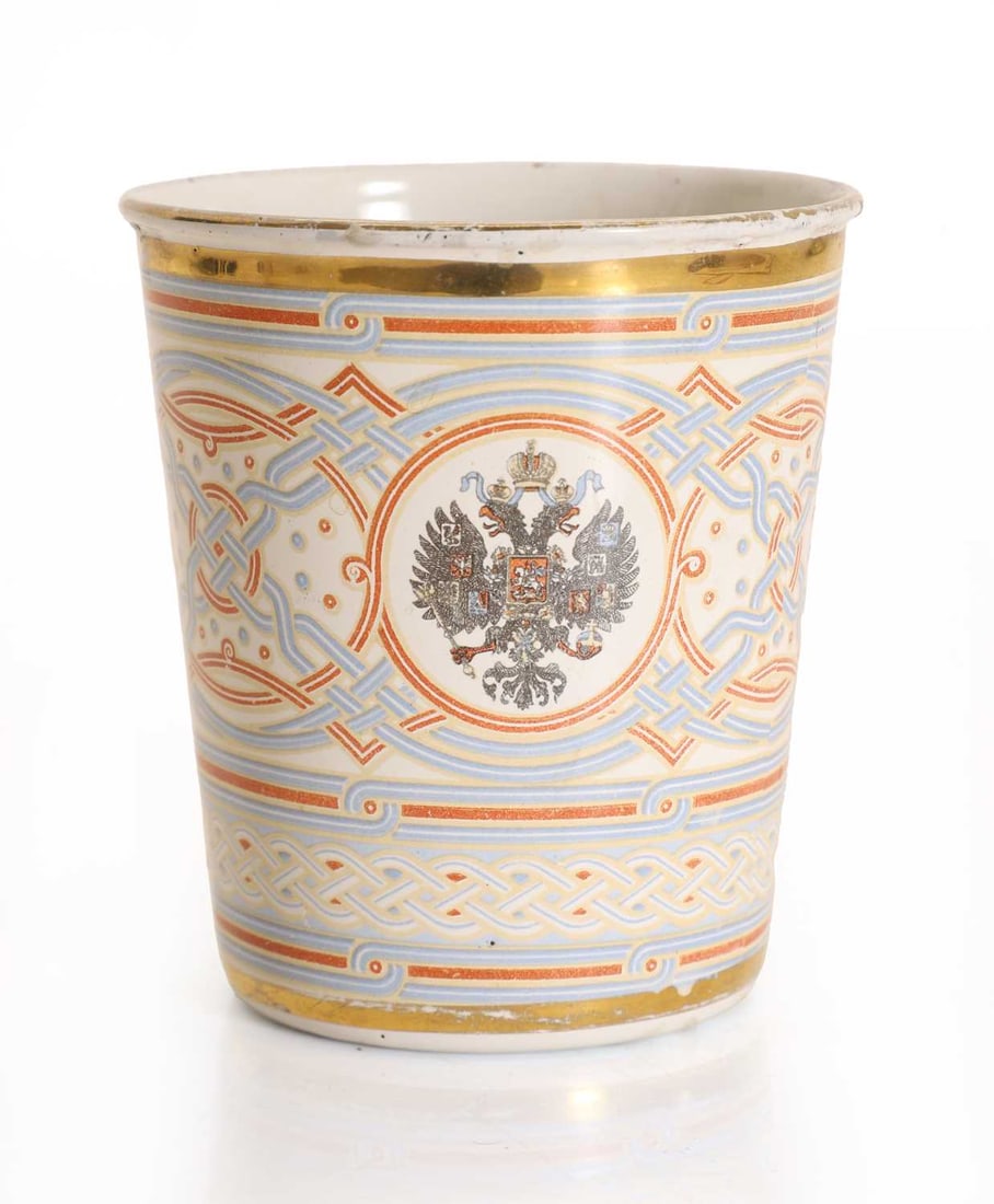 A Tsar Nicholas II enamel Cup of Sorrows or Khodynka Tragedy cup, - 2