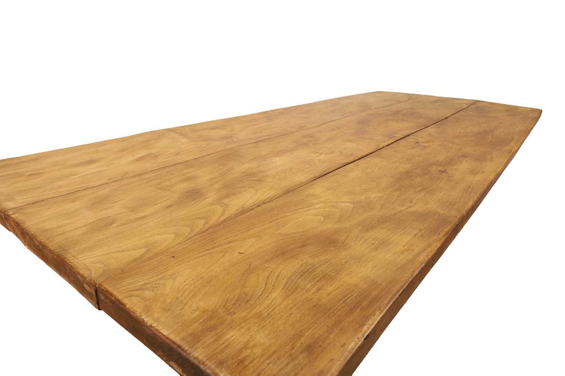 An elm farmhouse table, - 2