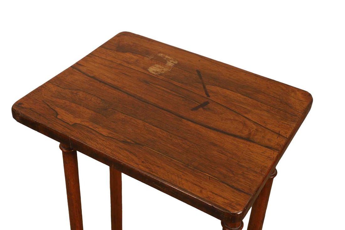 A rosewood side table and a mahogany kettle stand, 19th century, - 2