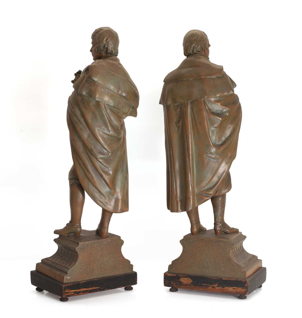 A pair of Victorian spelter figures, 19th century, - 2