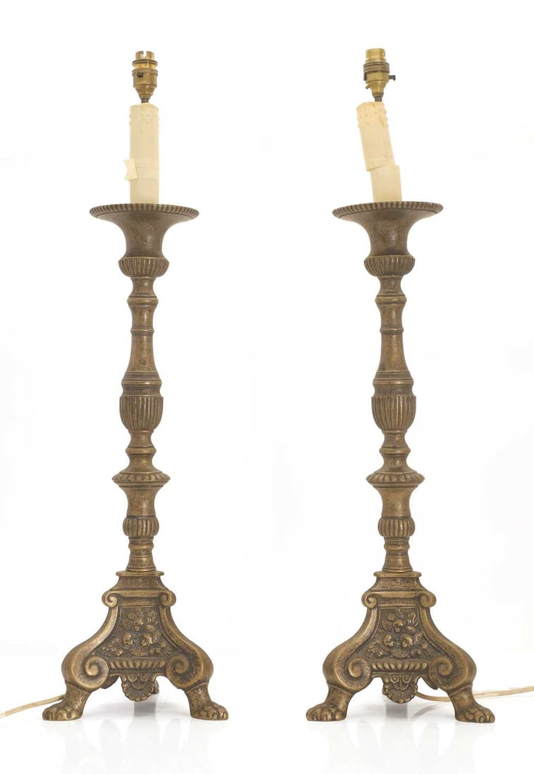 A pair of large 17th century style table lamps, 20th century, - 2