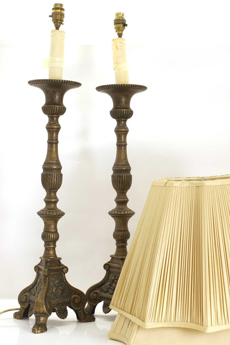 A pair of large 17th century style table lamps, 20th century, - 3