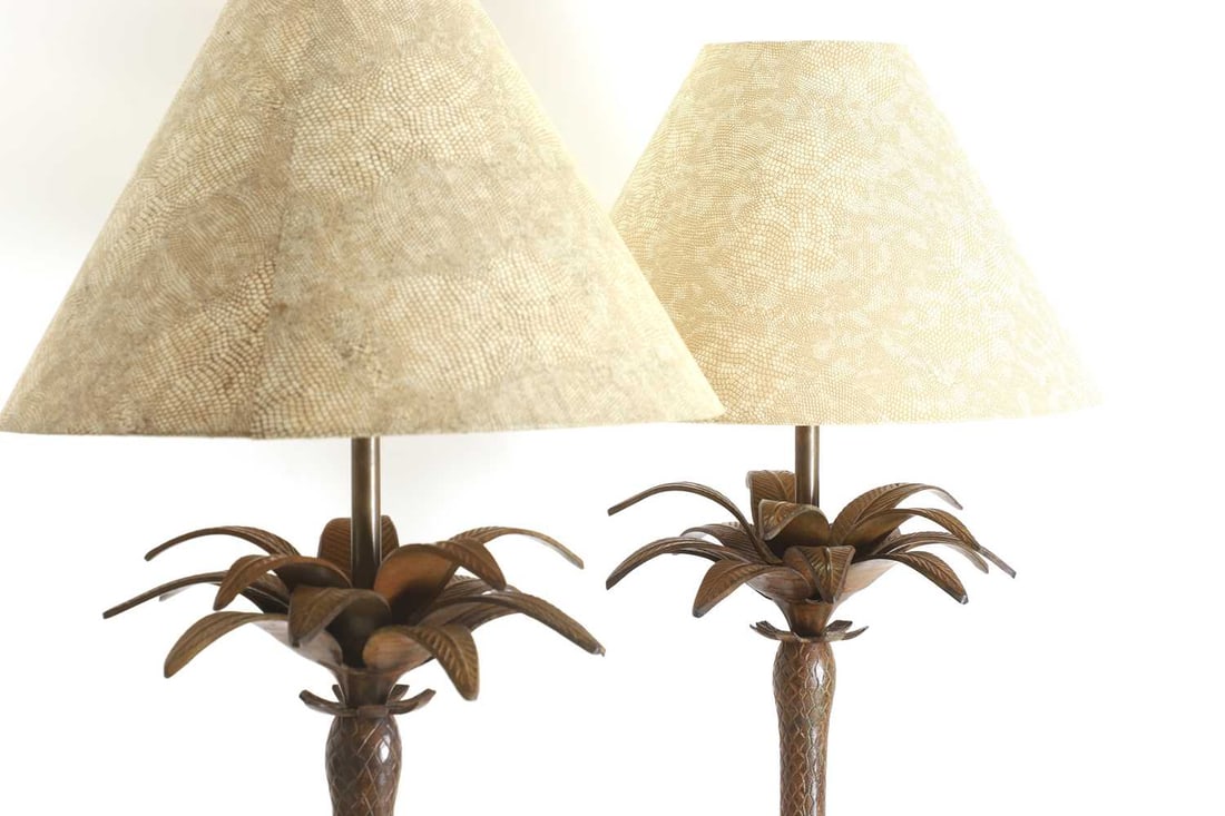 A pair of palm tree lamps, 20th century, - 2