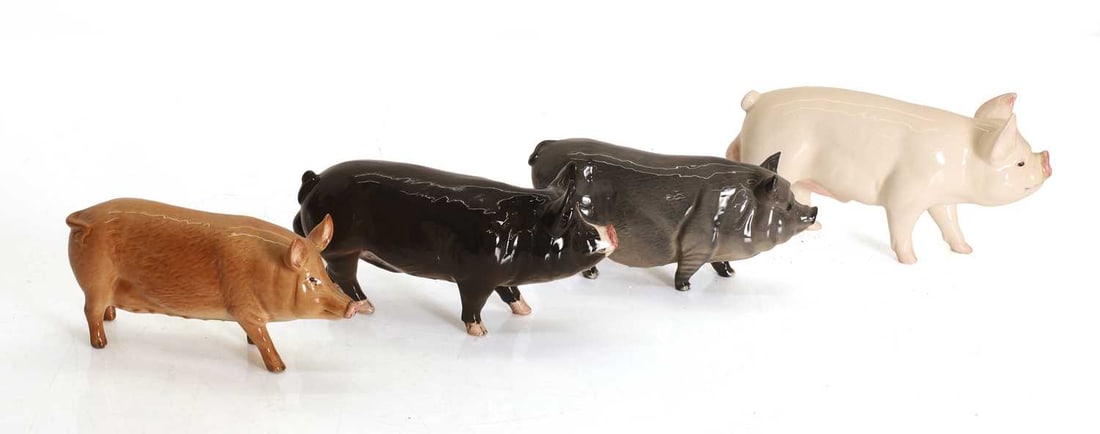 A collection of Beswick pigs and boars, 20th century, - 2
