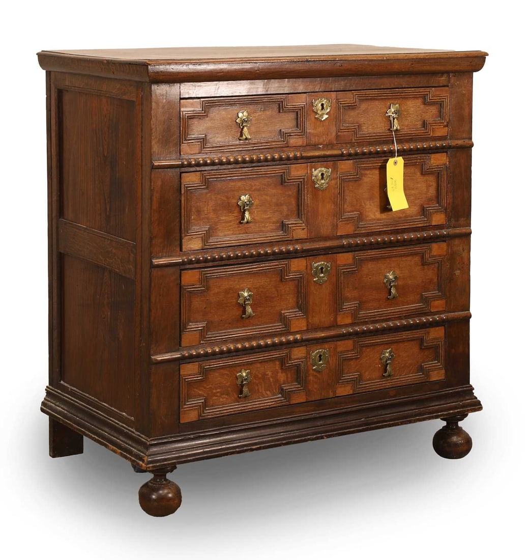 A mitre front geometric chest, 17th century and later, (1 of 1)