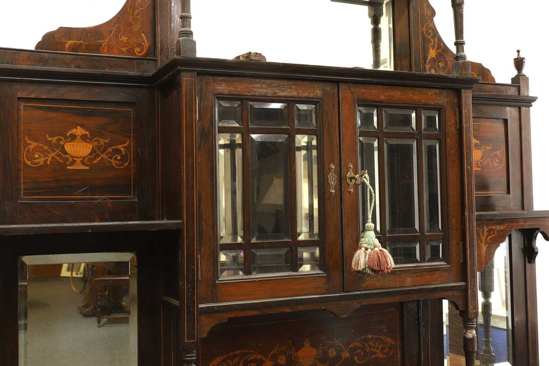 An Edwardian inlaid rosewood sideboard, early 20th century, - 3