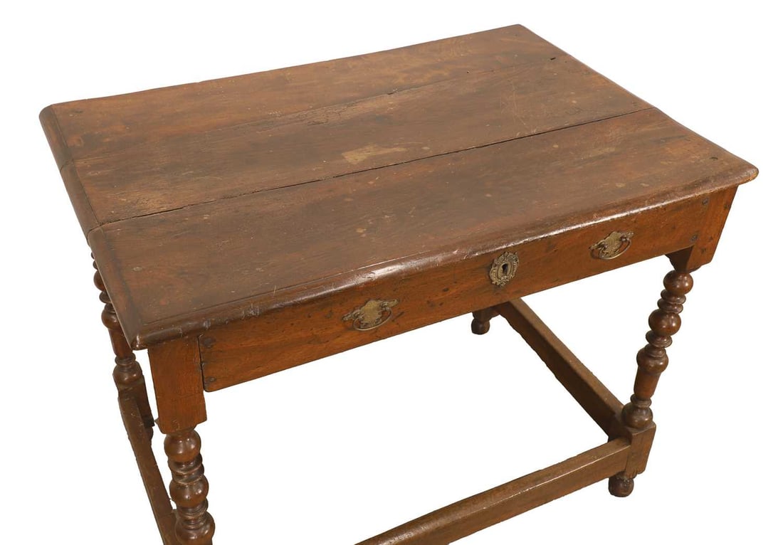 A walnut side table, 18th century, and later - 2