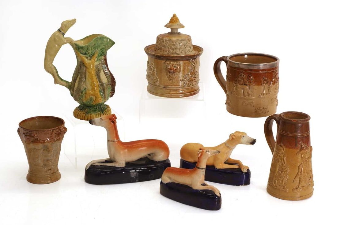 Four salt glazed stoneware items, late 19th century, - 2