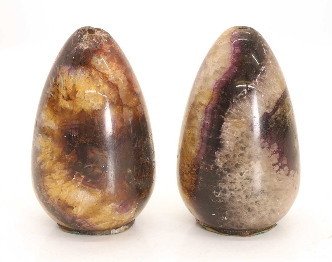 Two Blue John paperweights, 19th century, (1 of 2)