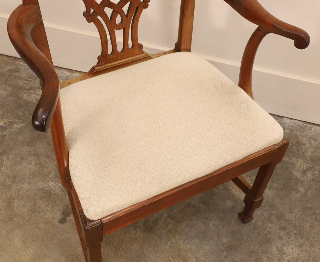 A George III style mahogany armchair, 19th century, - 2