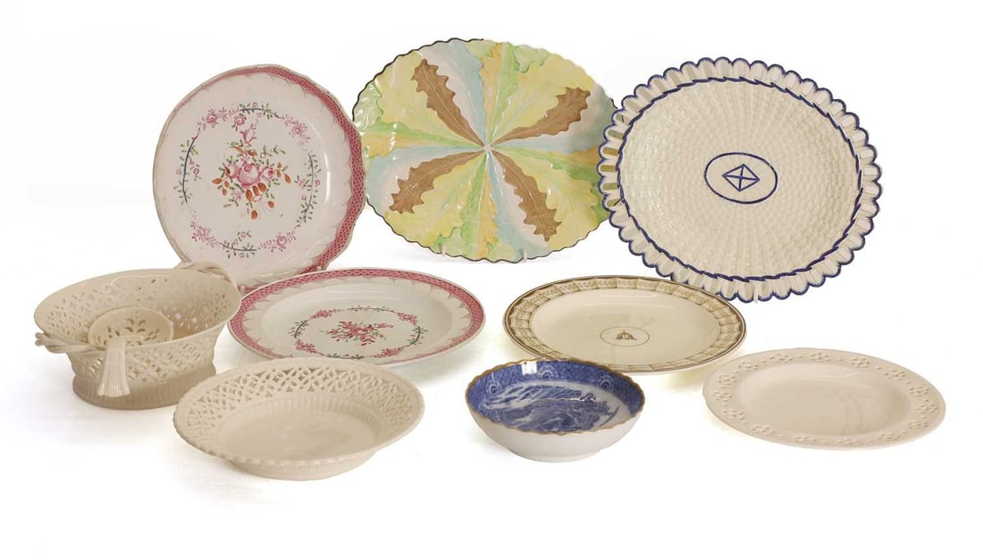 A collection of English creamware and other ceramics, 19th century and later, - 2