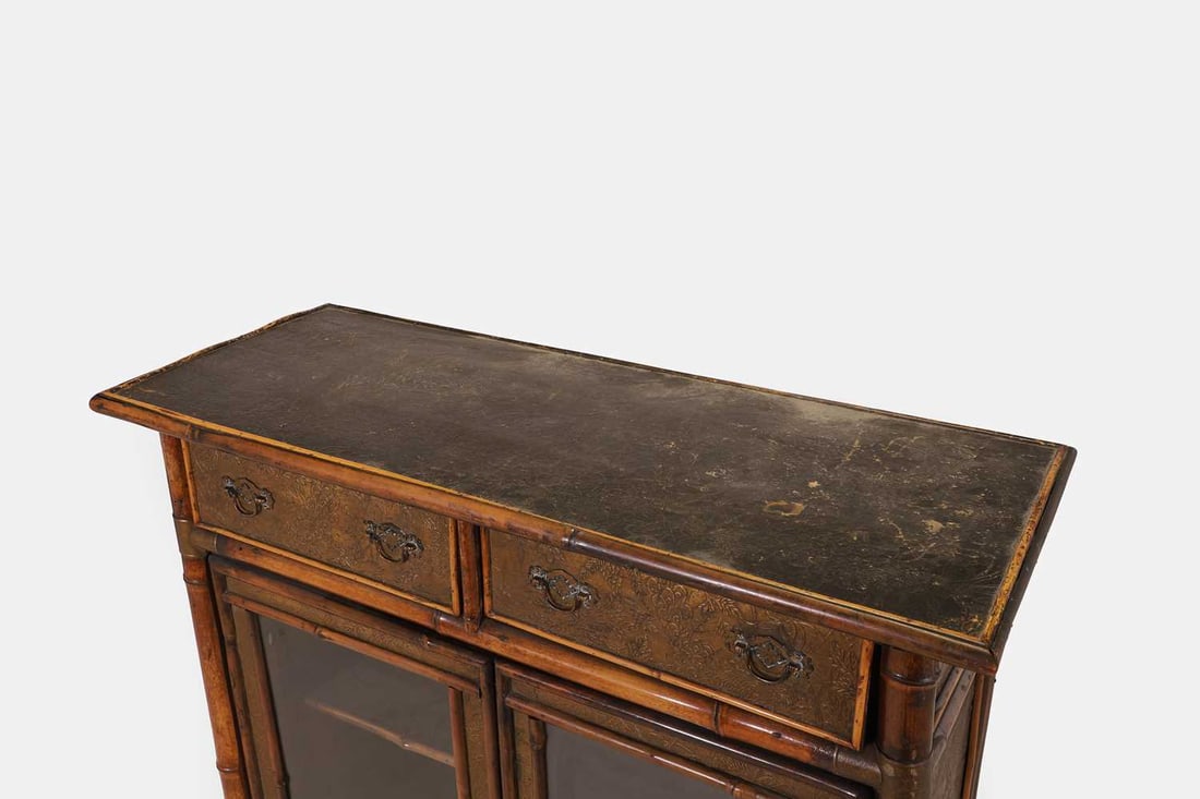 A Victorian bamboo bookcase, c.1880, - 2