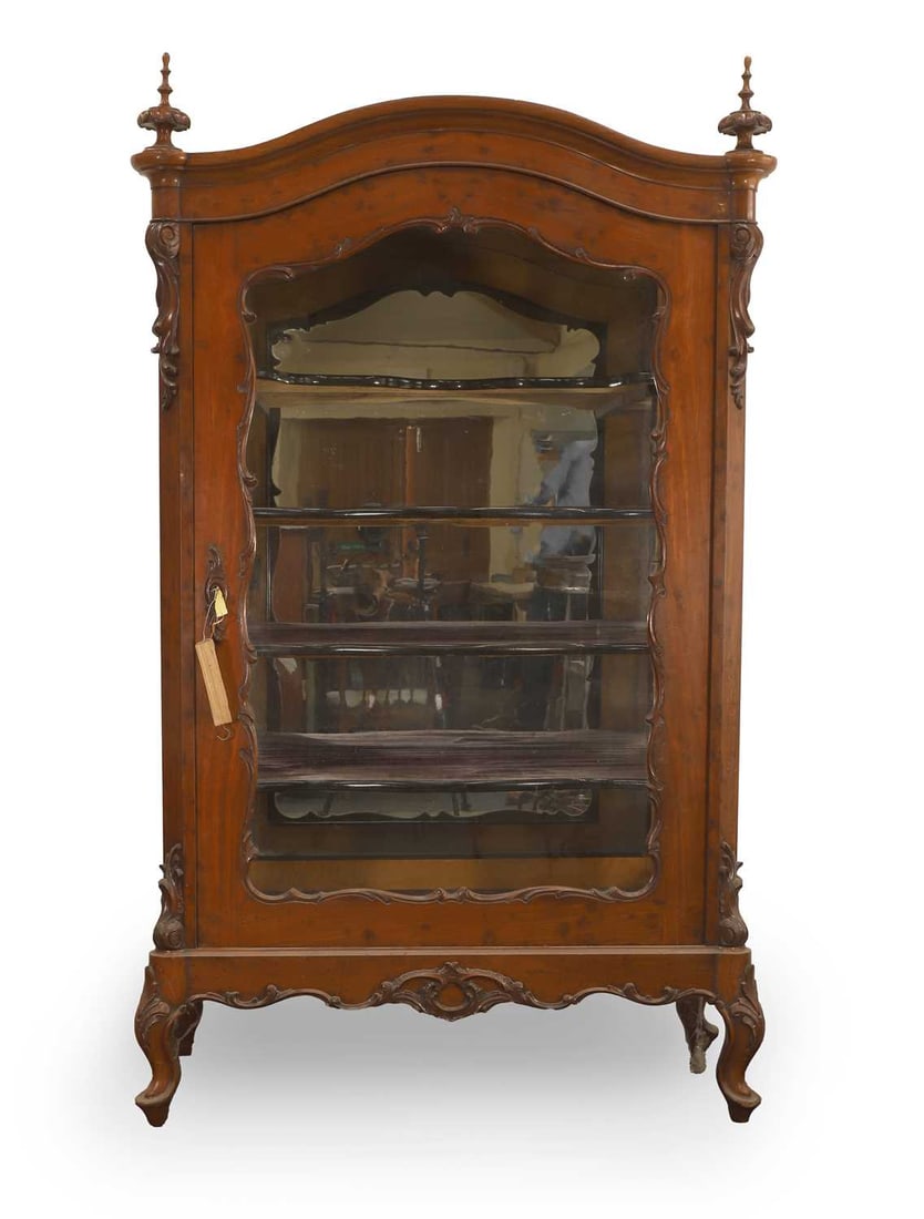 A Biedermeier glazed cabinet, late 19th century, (1 of 2)