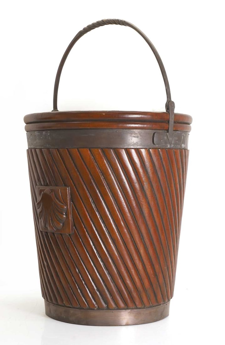 A mahogany peat bucket, 20th century, - 2