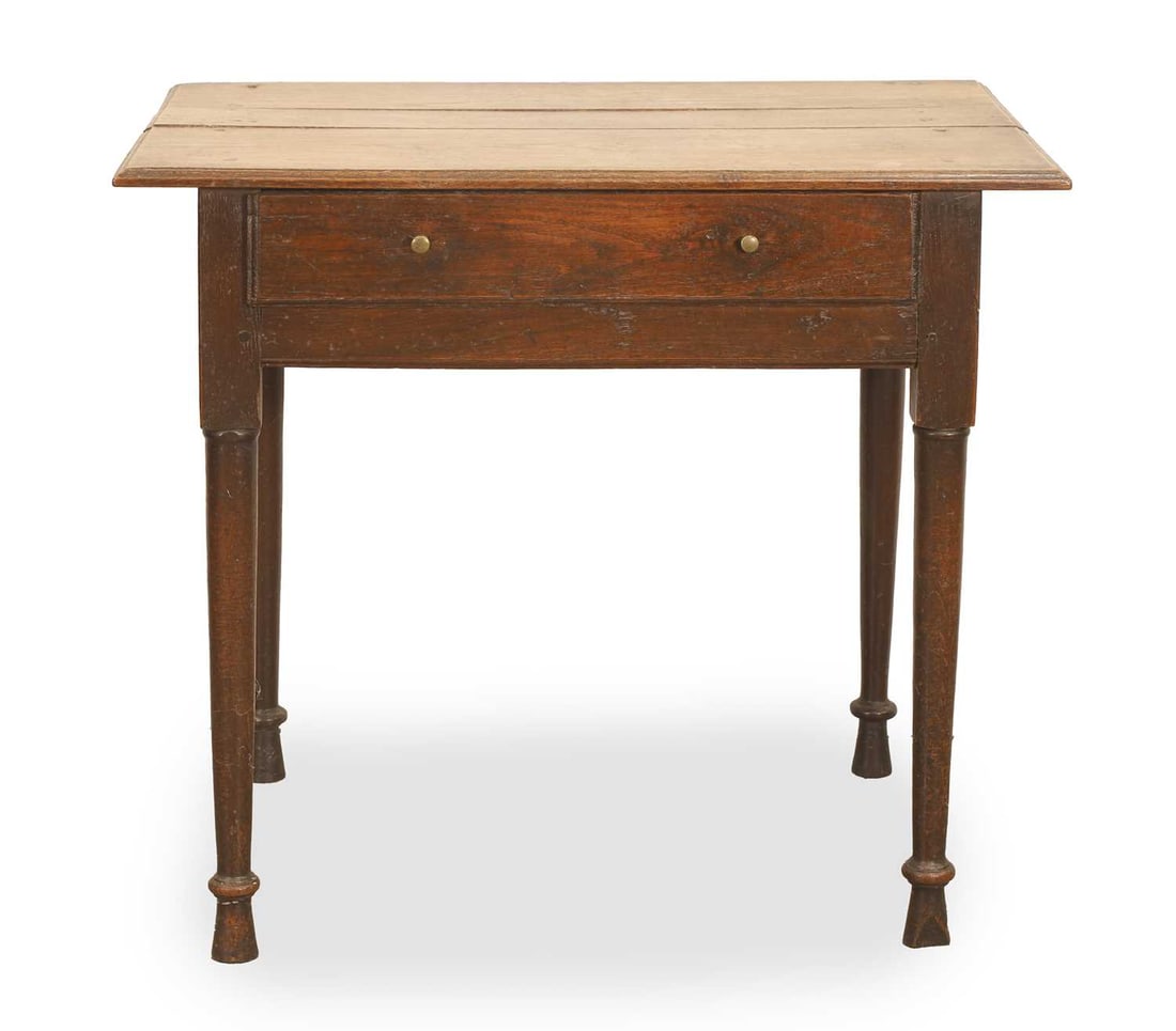 A small oak single drawer side table, early 19th century, (1 of 2)
