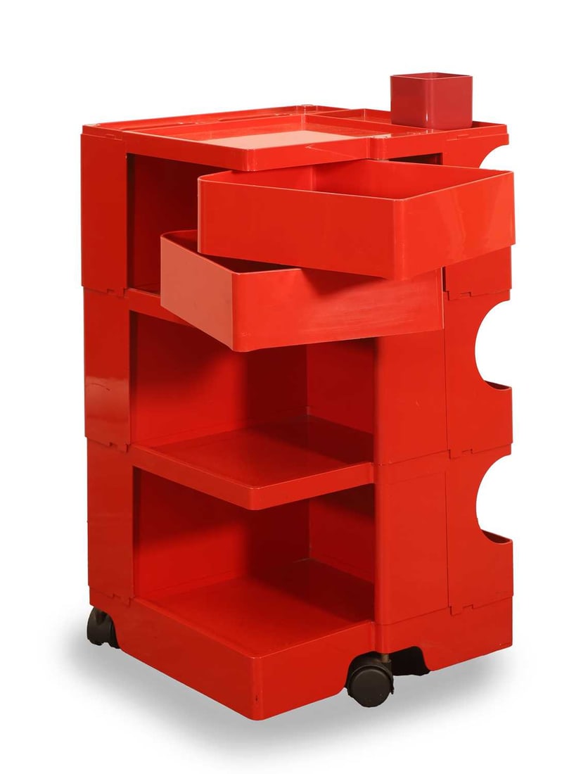 Cesare 'Joe' Colombo (Italian, 1930-1971) a red plastic 'Boby' cabinet, - 2