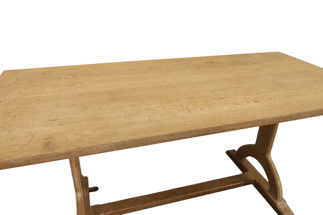 A limed oak kitchen table, 20th century, - 2