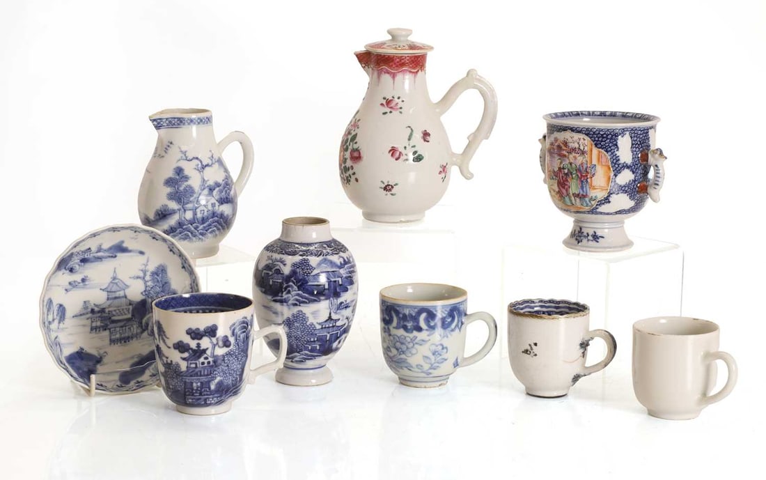 A collection of Chinese blue and white and coloured enamelled porcelain, 18th century and later, (1 of 1)