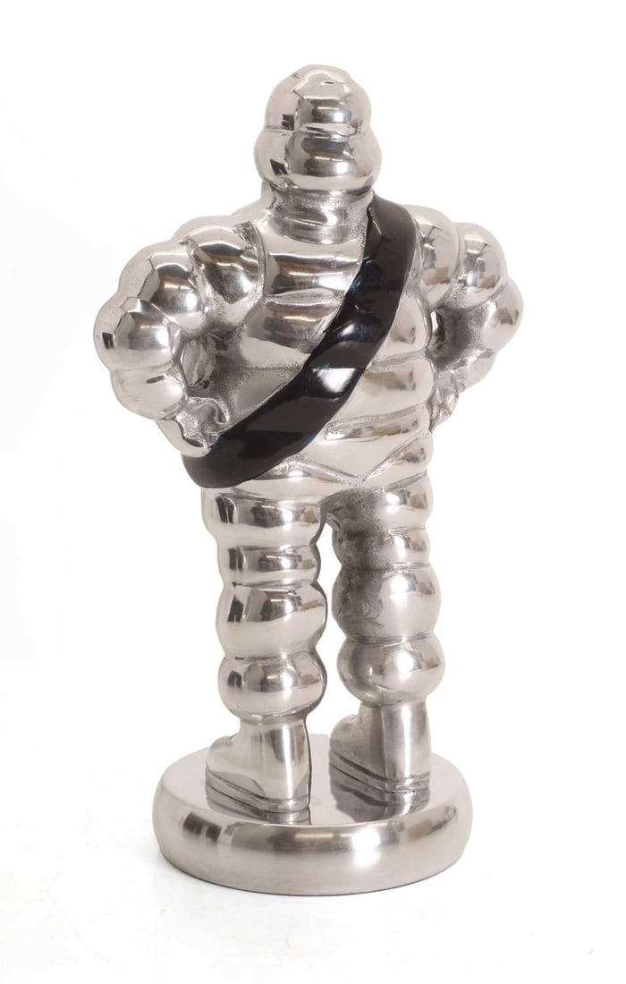 A reproduction aluminium Michelin Man figure, of recent manufacture, - 2