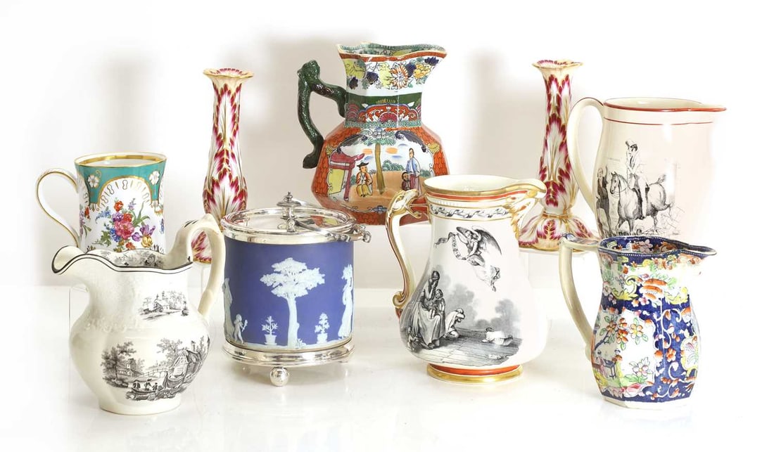 A 'Royal Patriotic Jug', by Samuel Alcock & Co., mid 19th century and later, - 2