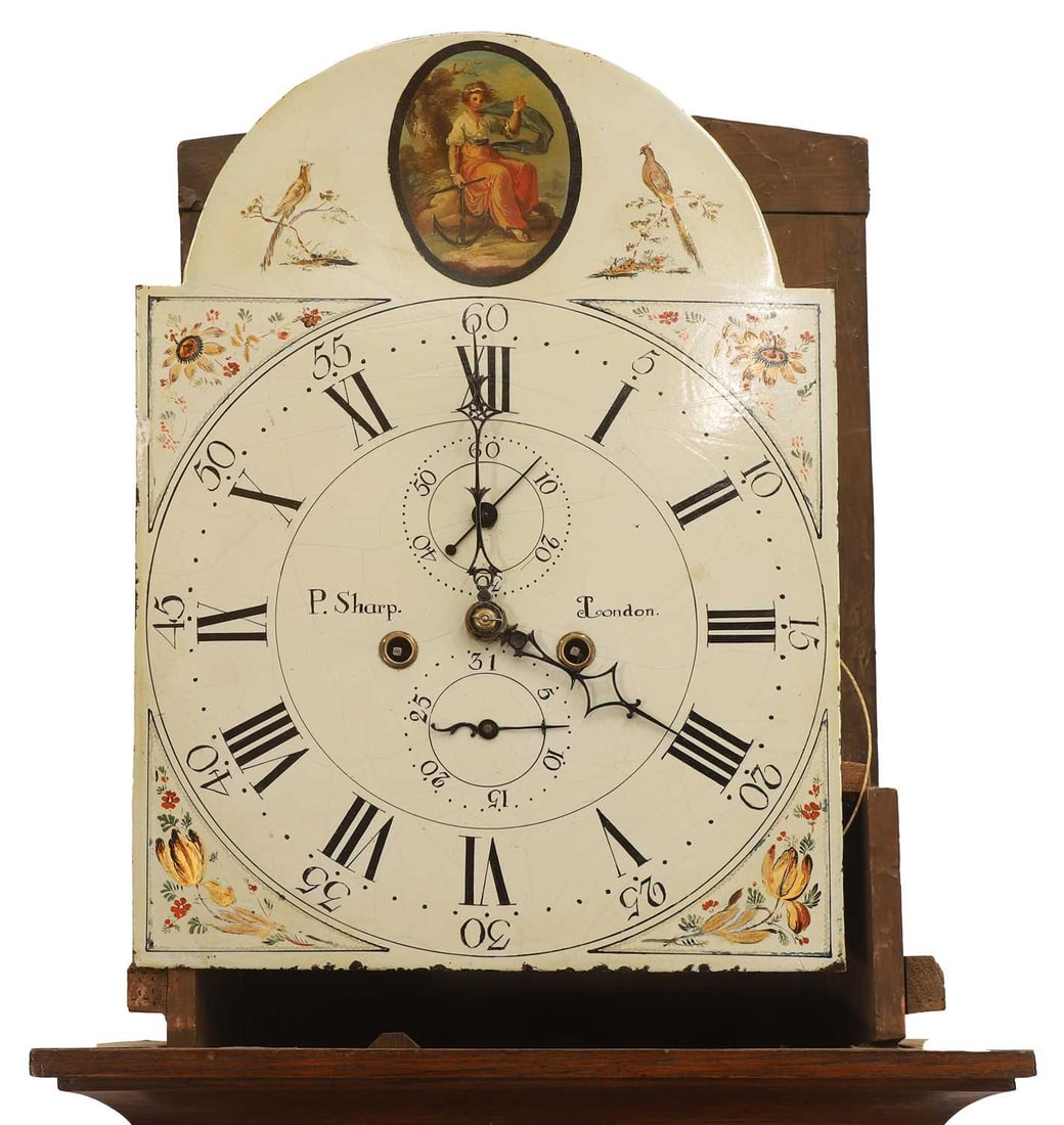 A George III oak longcase, early 19th century, - 2