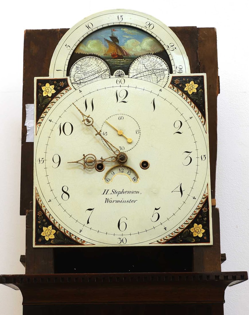 A oak longcase clock, 19th century, - 2