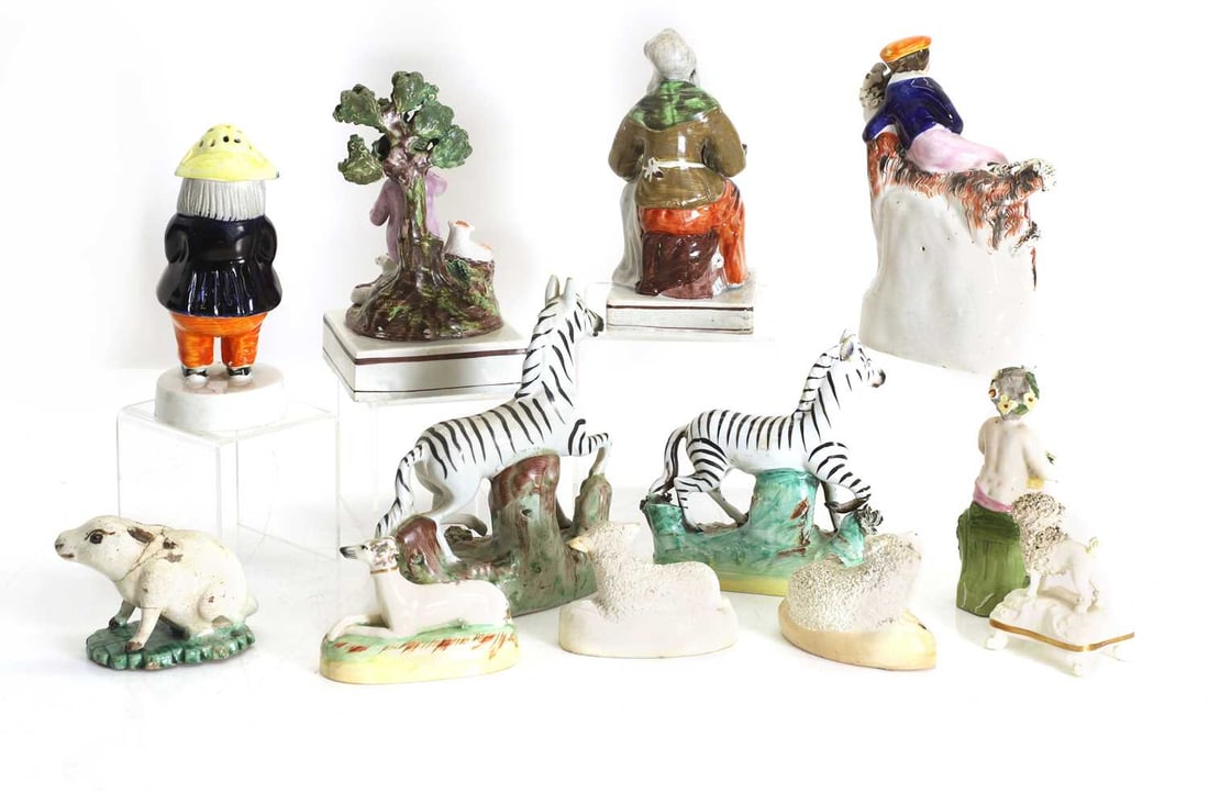 A collection of Staffordshire pottery, 19th century and later, - 2