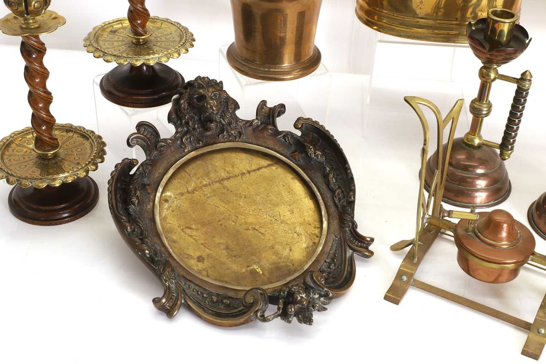 A pair of cast candlesticks, c.1900, - 2