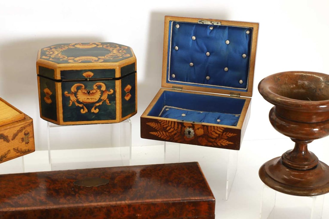 Six various boxes, circa 1900, - 2