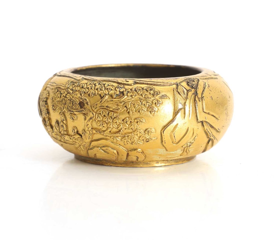 A Chinese gilt bronze incense burner, - 2