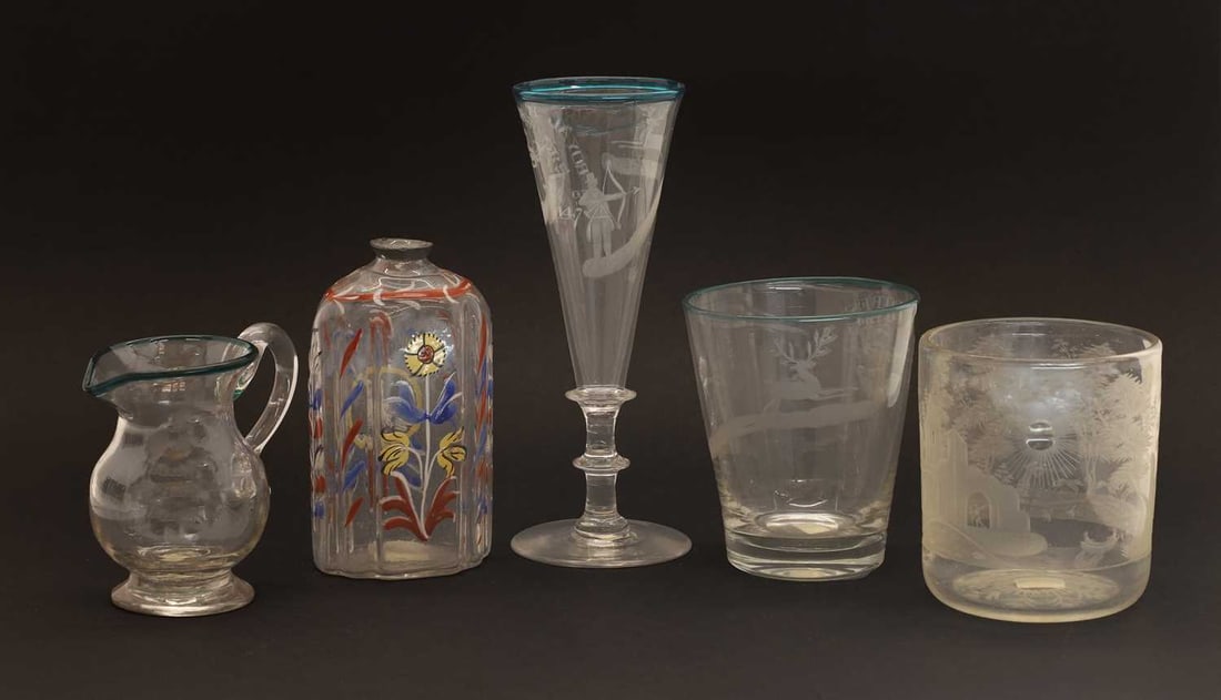 A collection of table glass, late 18th century and later, - 2