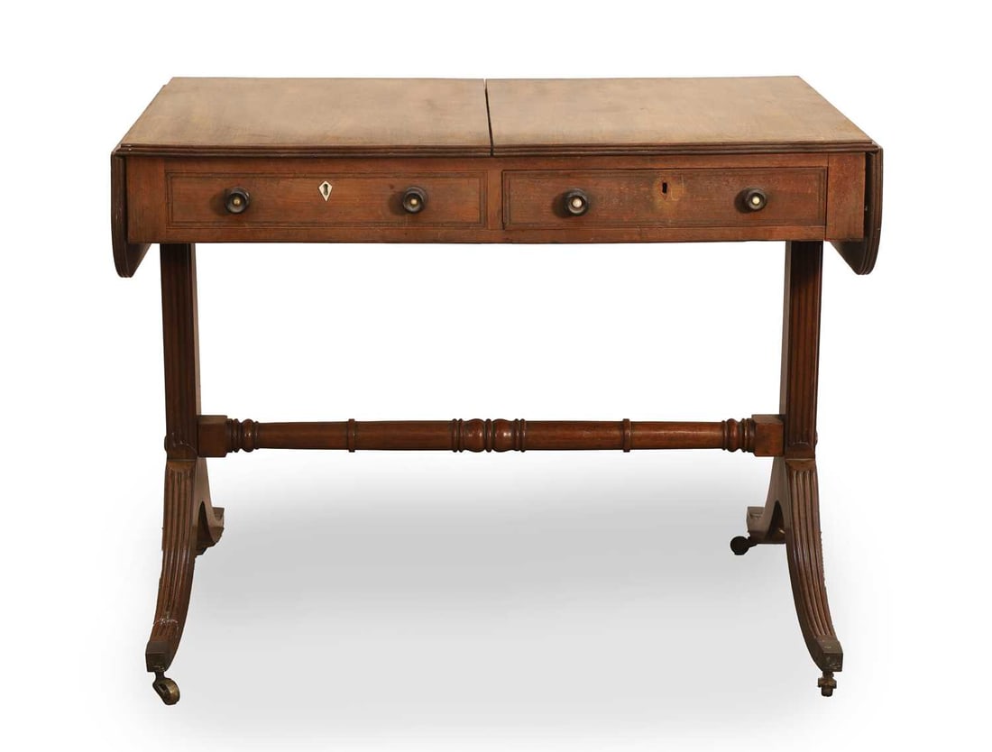 A Regency mahogany sofa table, circa 1800, (1 of 3)