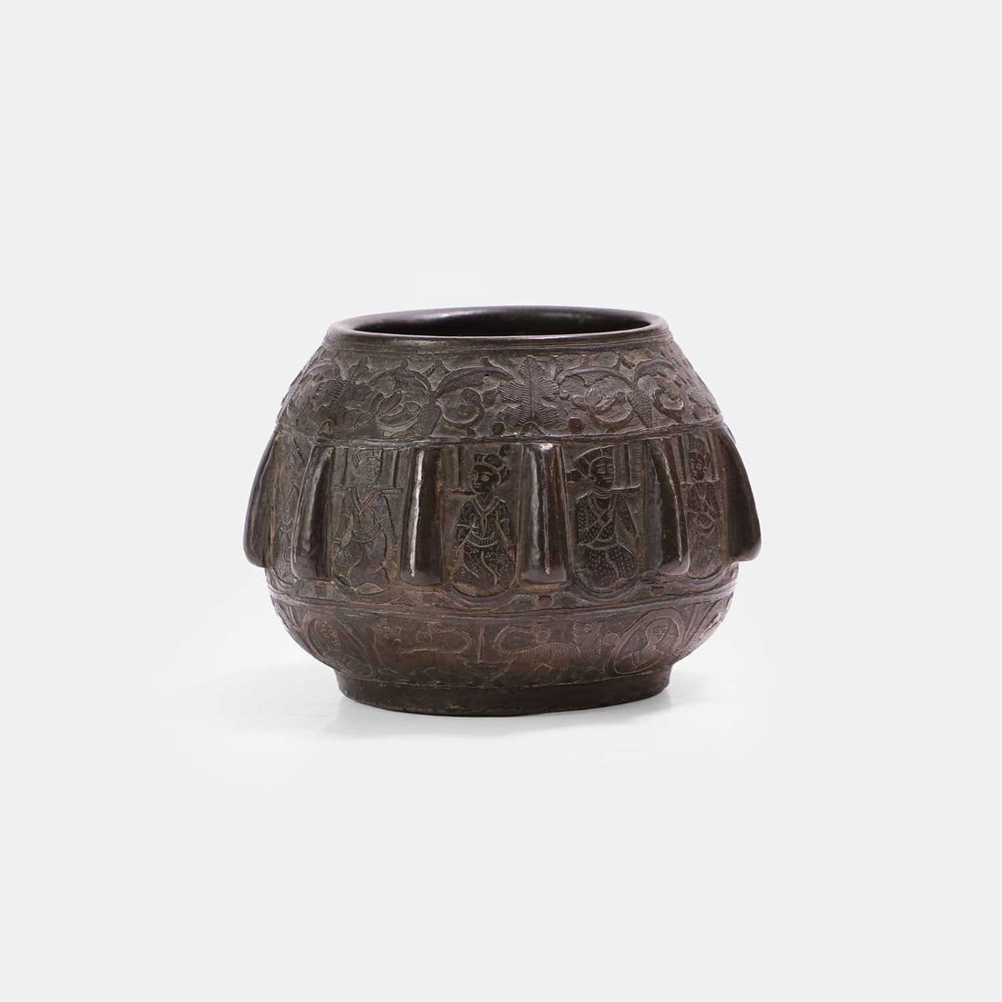 A Qajar bronze medicinal mortar, 19th century, - 2