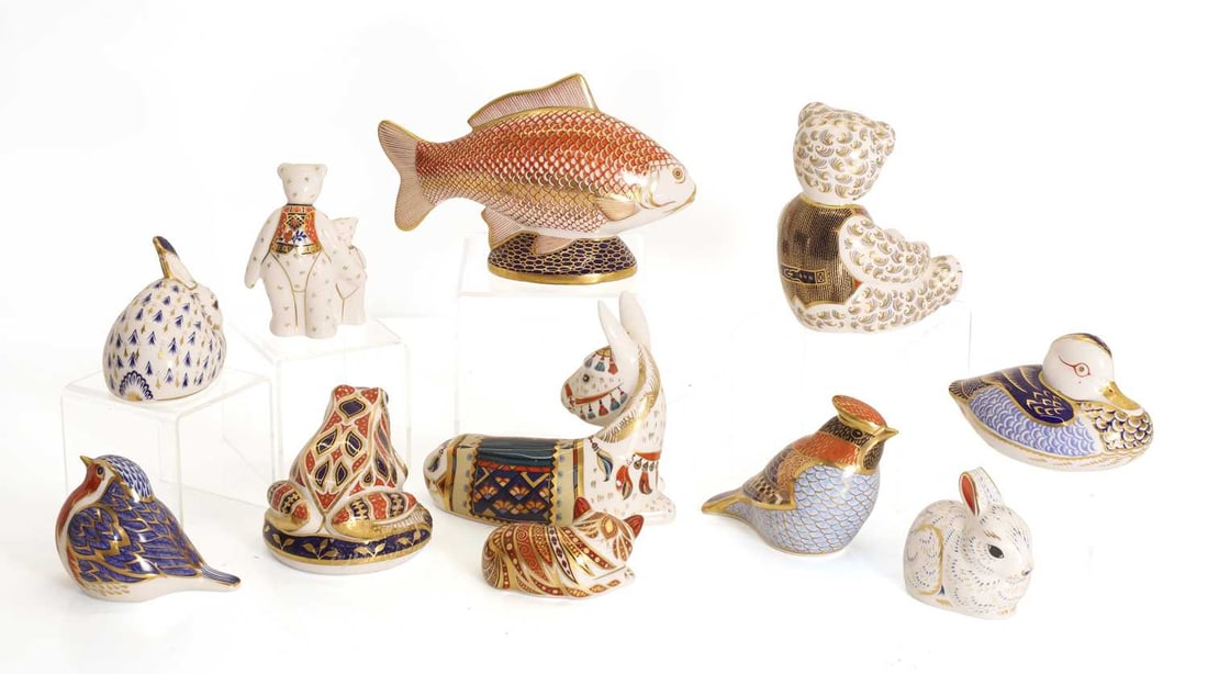 A collection of eleven Royal Crown Derby porcelain paperweights, - 2