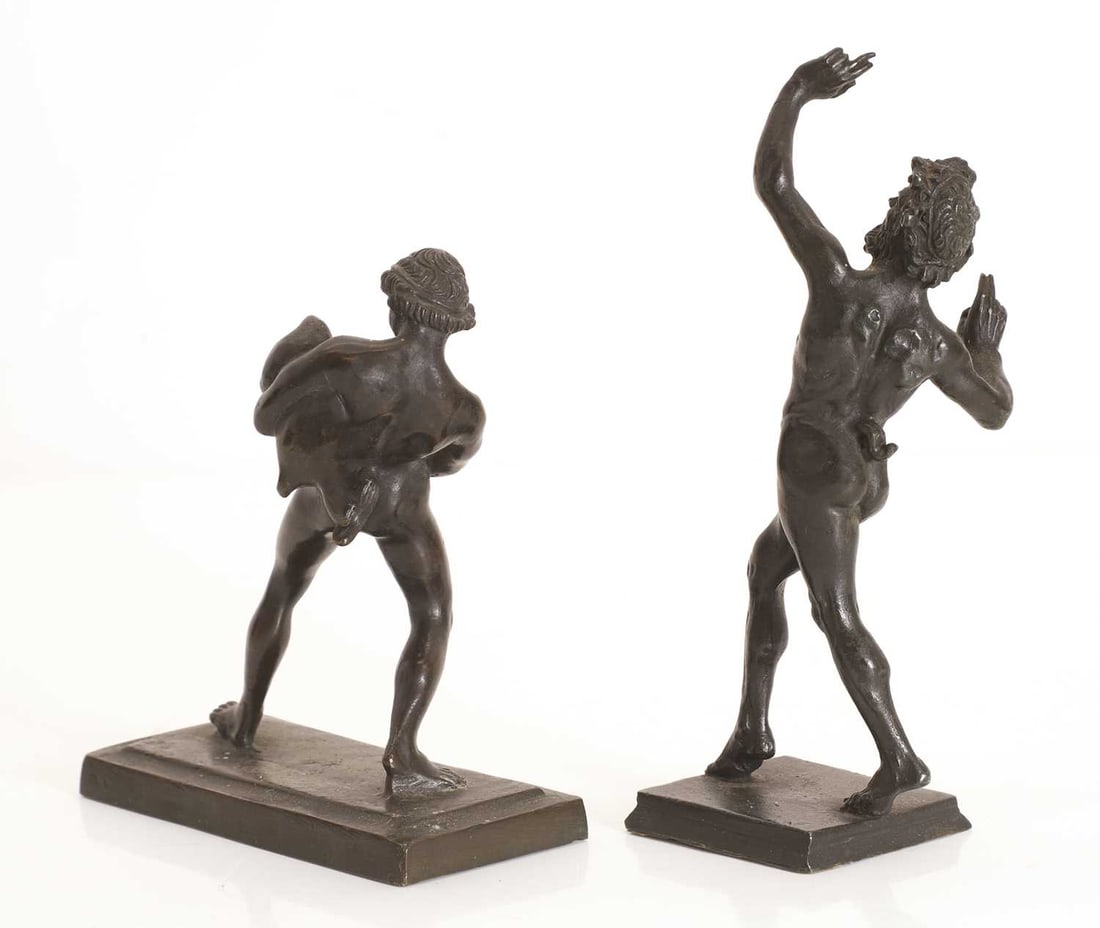 A near pair of Grand Tour bronze figures, late 19th to early 20th century, - 2