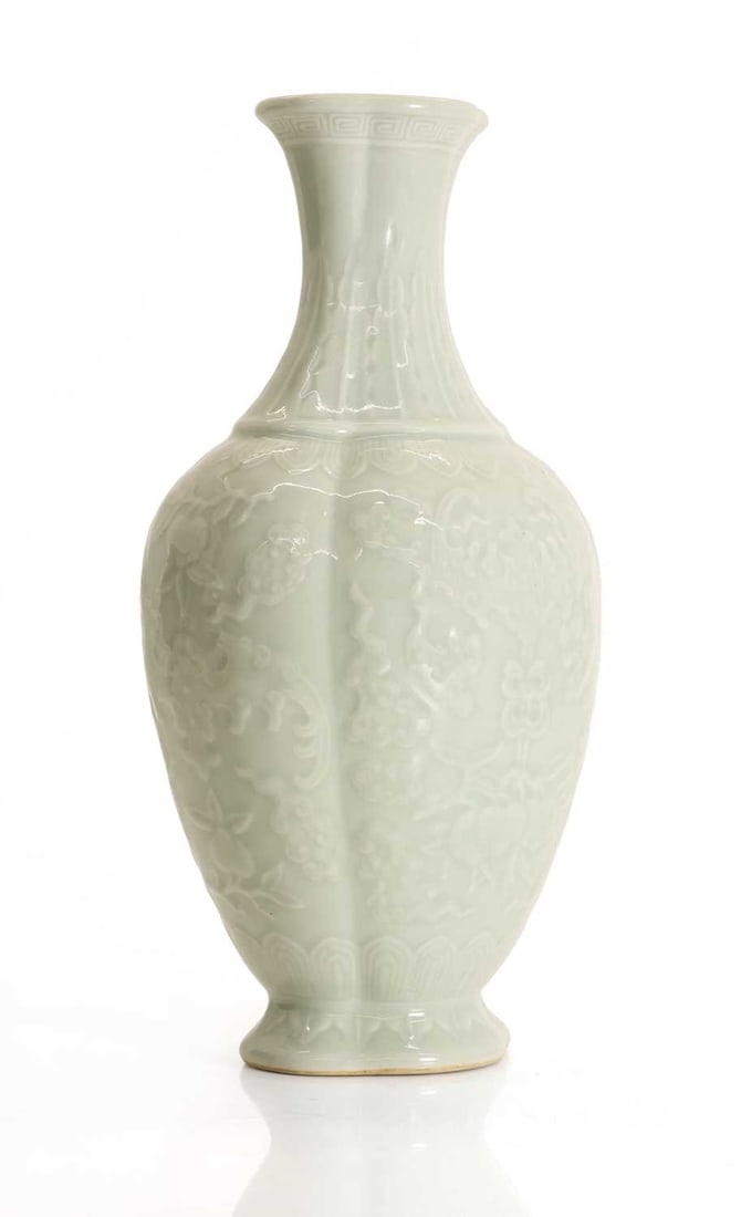 A Chinese celadon glazed vase, - 2