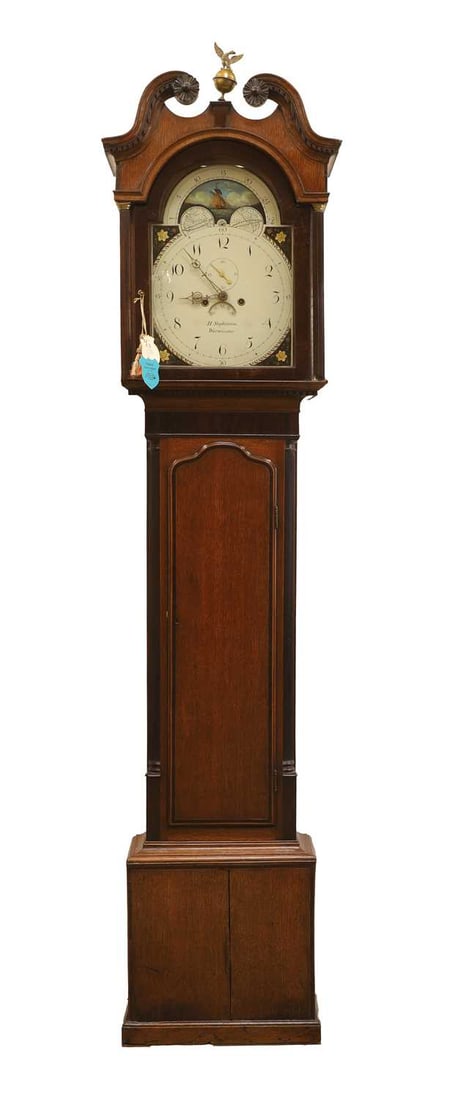 A oak longcase clock, 19th century, (1 of 2)