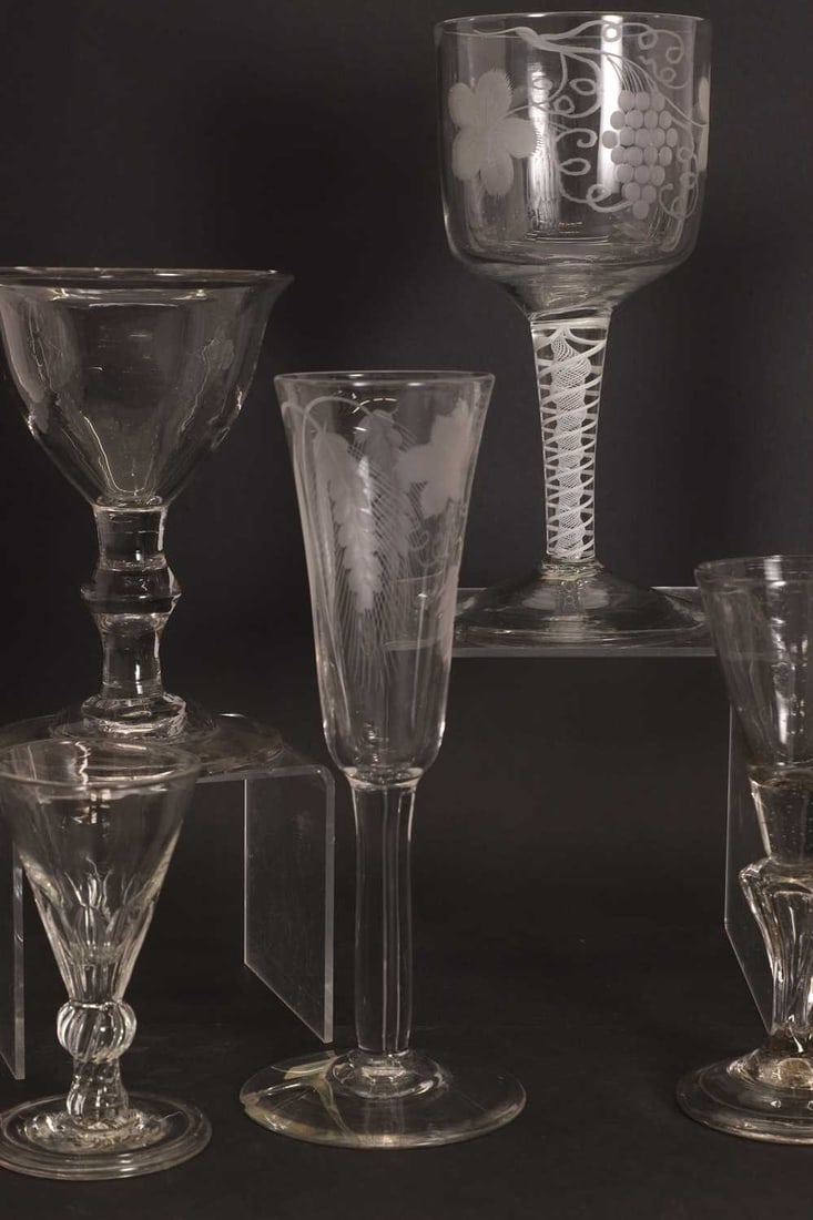 A collection of glass tableware, 18th century, - 2