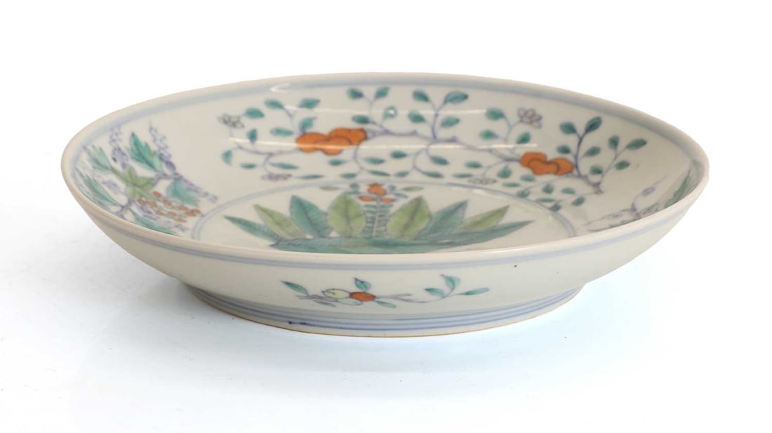 A Chinese doucai porcelain dish, (1 of 12)